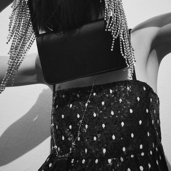 NWT Zara sequin polka dot baby doll mini holiday dress - Picture 4 of 13